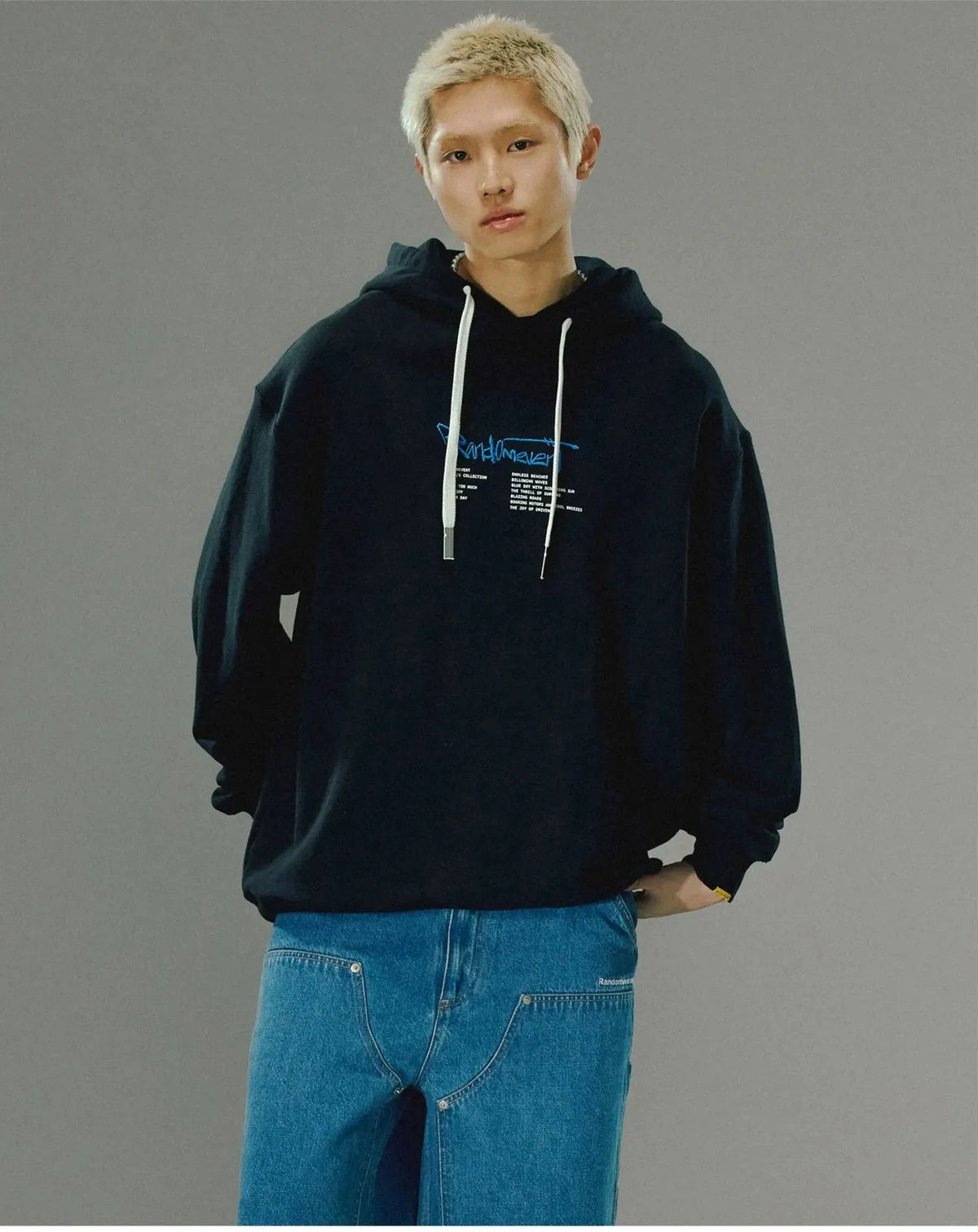 Black Printed Hoodie