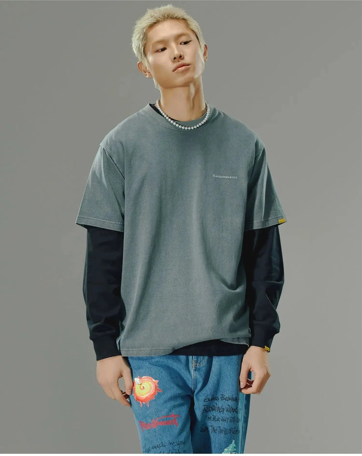 Washed Vintage-Style Crew Neck T-Shirt