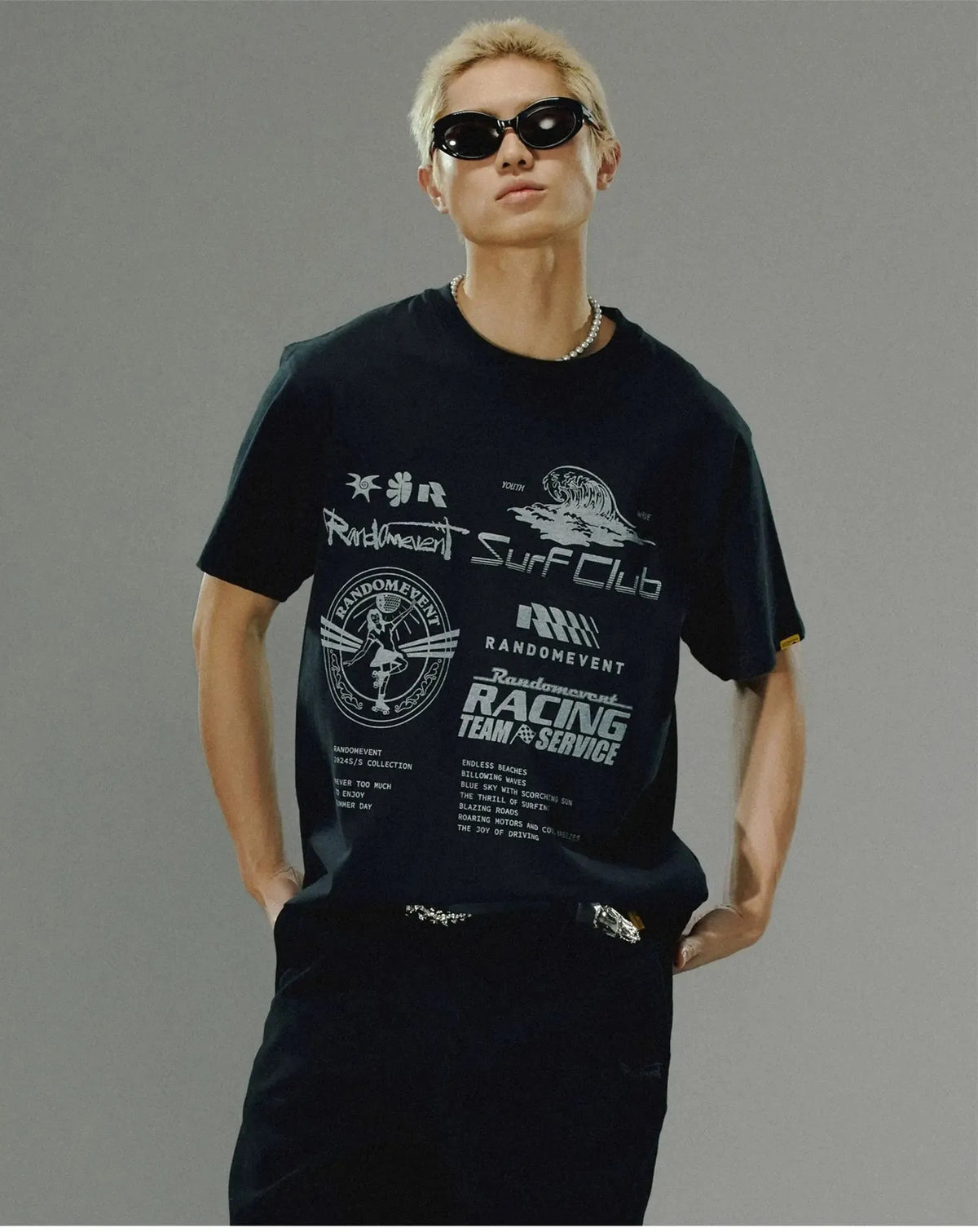 Black Printed Crew Neck T-Shirt