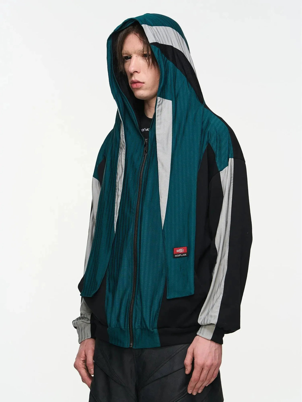 Color Block Hoodie Jacket