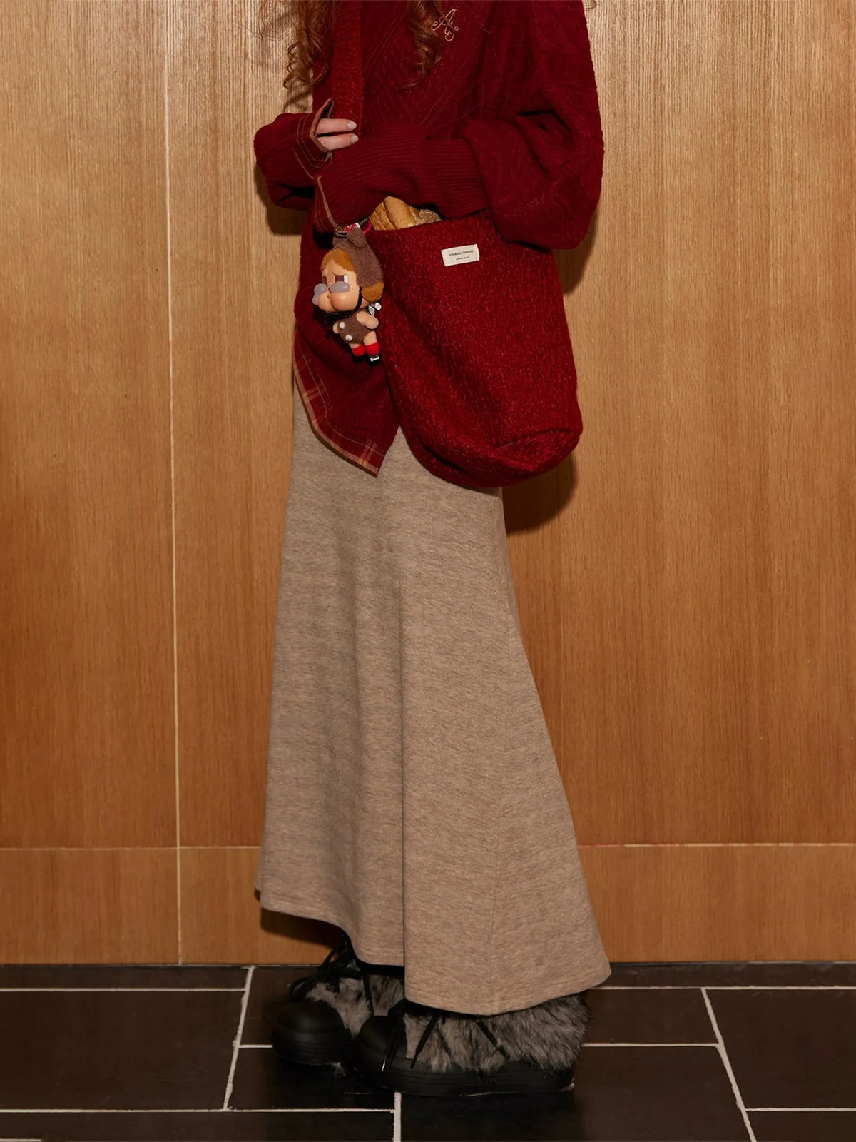 Fishtail Knit Midi Skirt