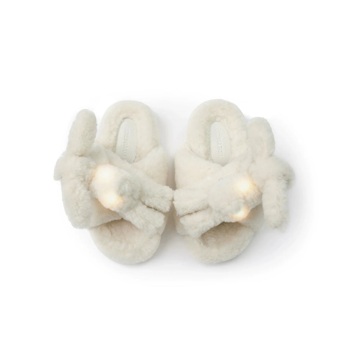 Glow Teddy Cross-Strap Platform Slippers
