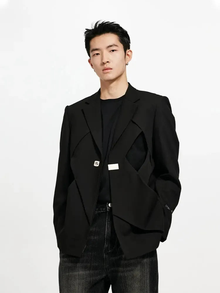 Hollow Out Single-Breasted Suit Jacket