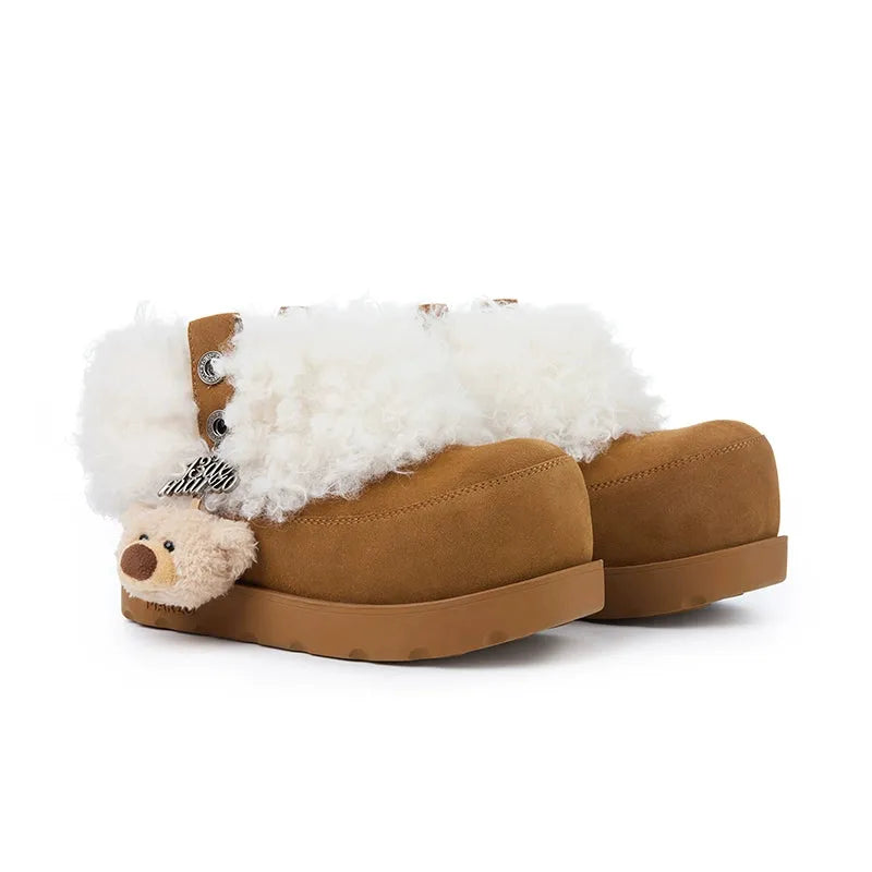 Plush Lined Platform Short Snow Boots