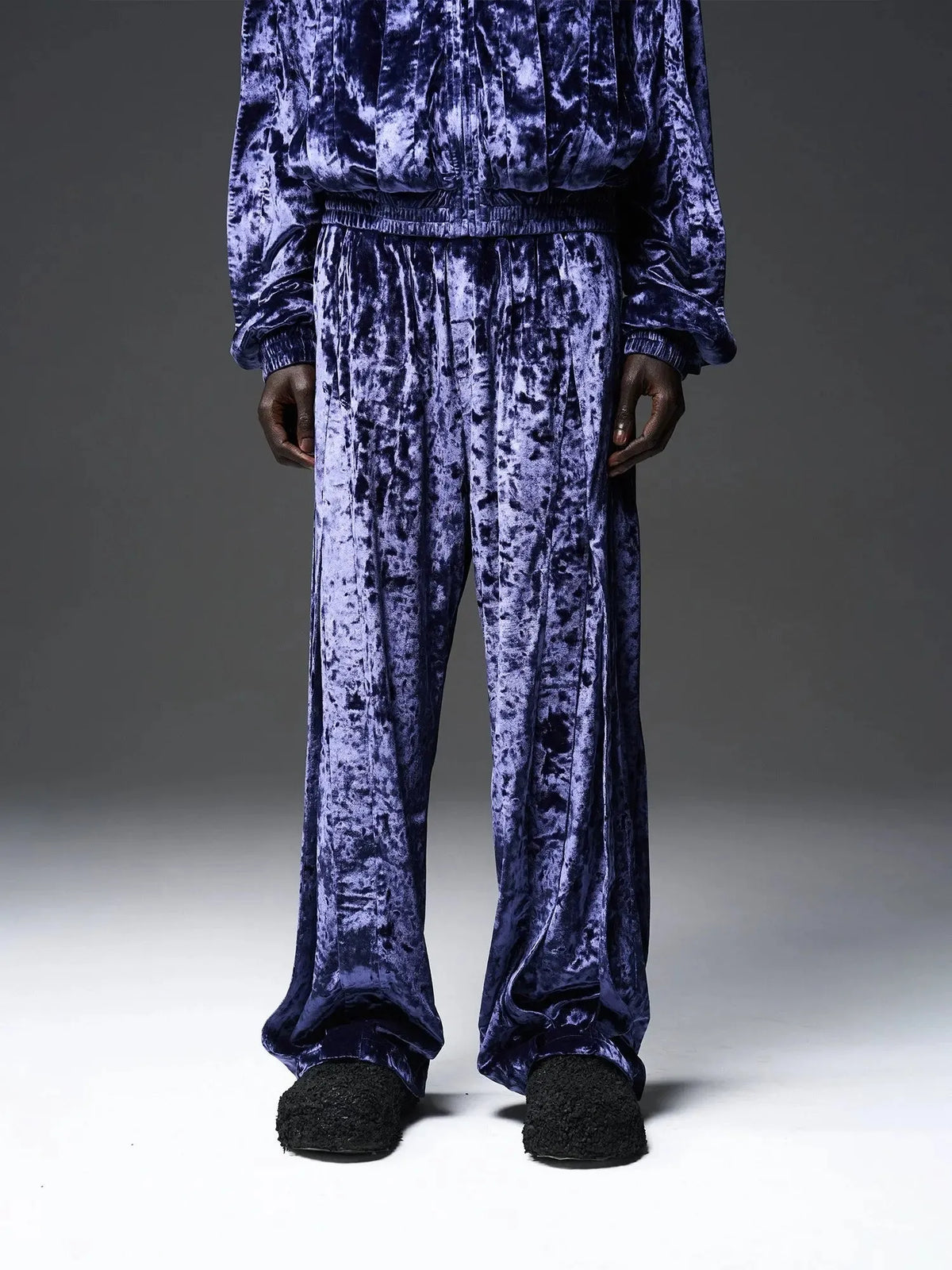 Velvet Straight-Leg Pants