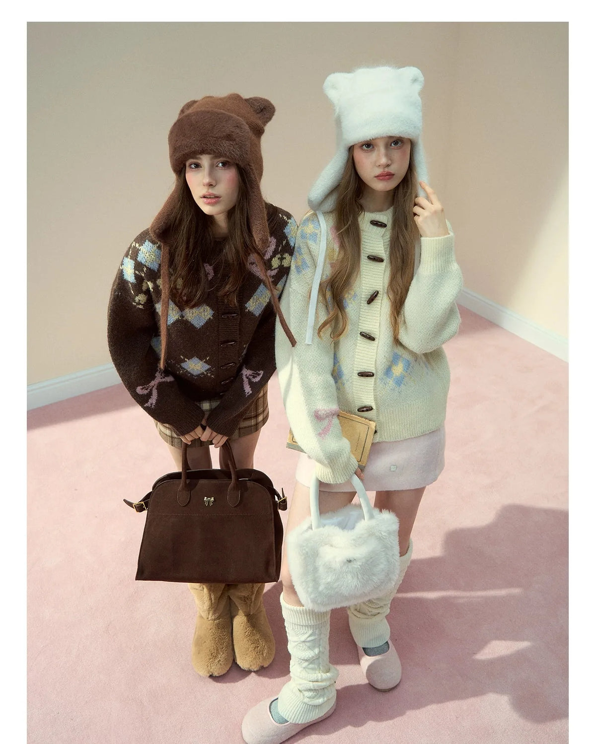 Teddy Earflap Angora-Blend Plush Hat