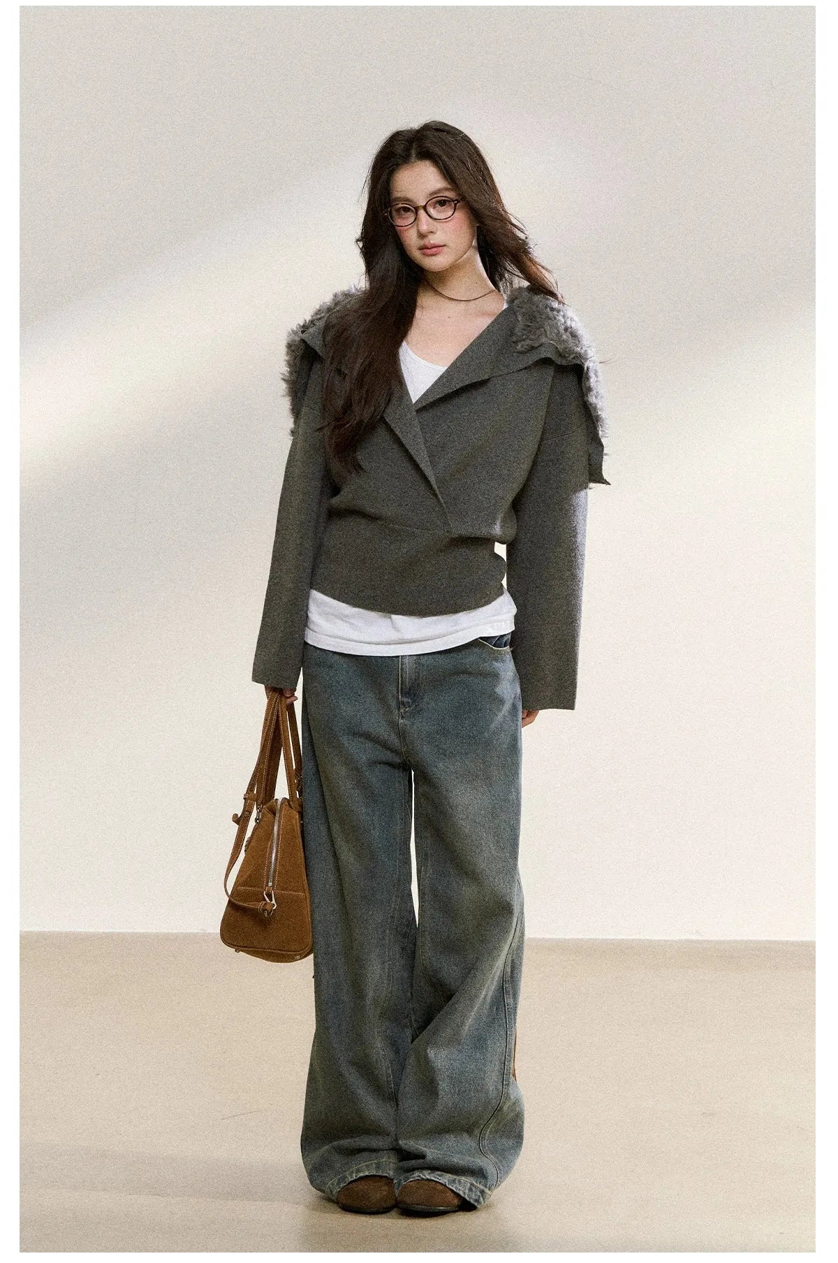 Washed Loose Straight-Leg Jeans
