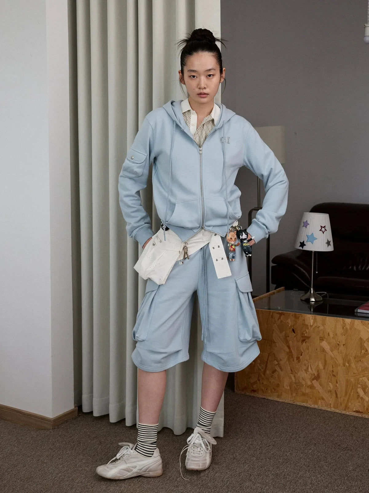 Solid Color Hoodie & Sweatpants Set