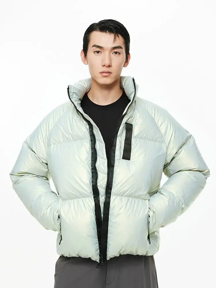 Silver Green Laser Down Jacket