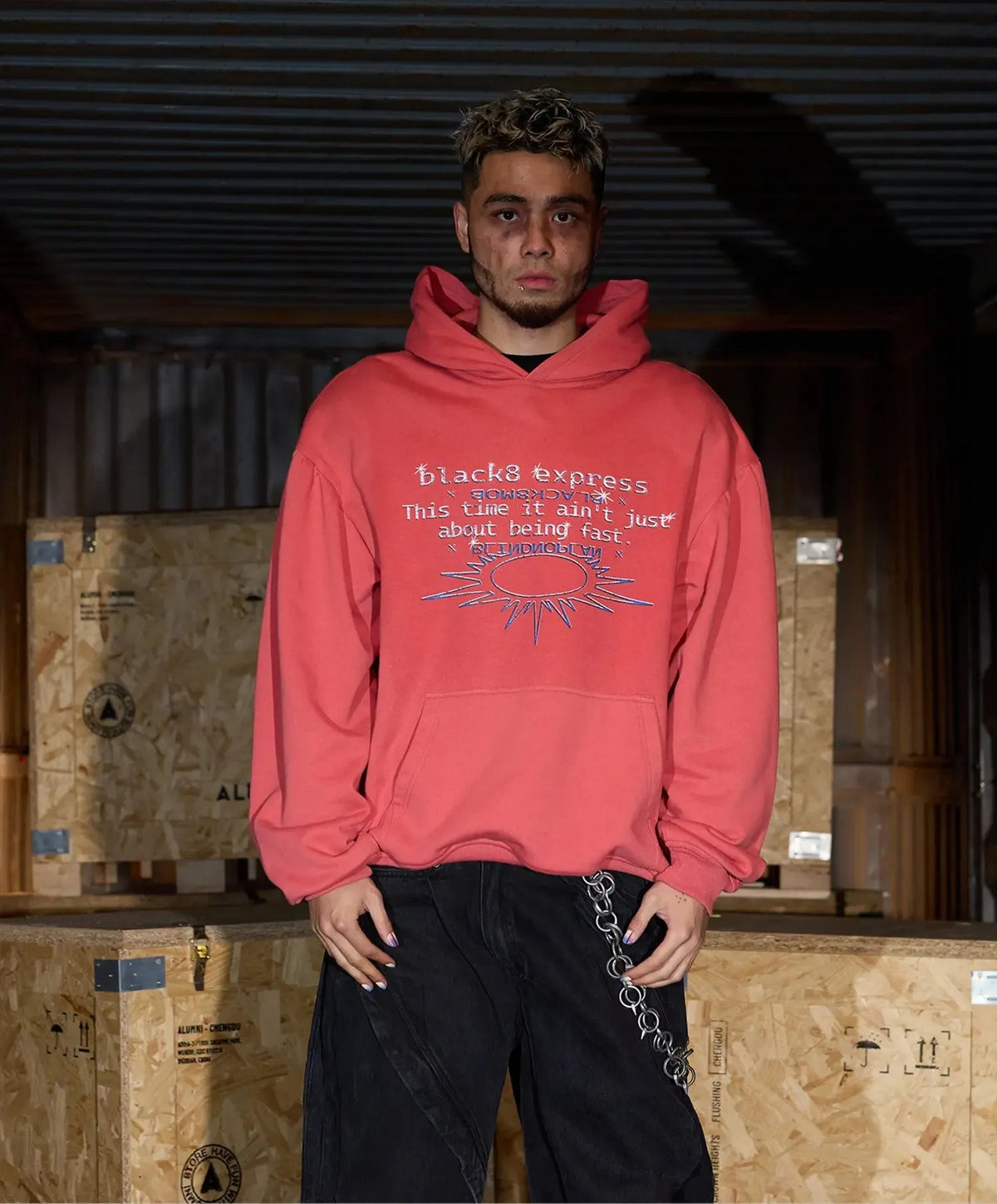 Black & Red Hooded Sweatshirt