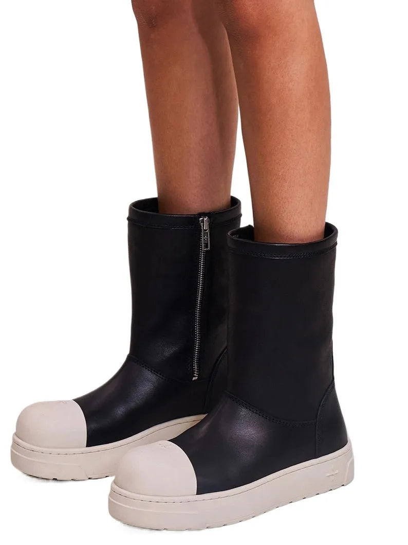Sherpa Leather Wool Snow Boots