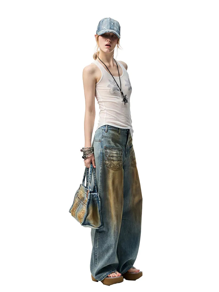 Mud-dyed Washed Jeans