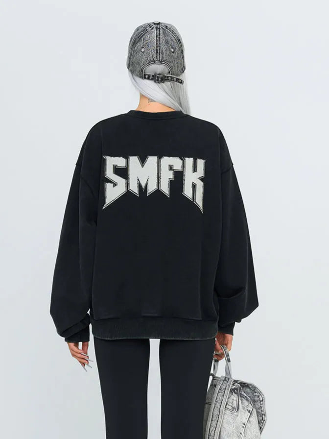 Black & White Rock Oversized Hoodie