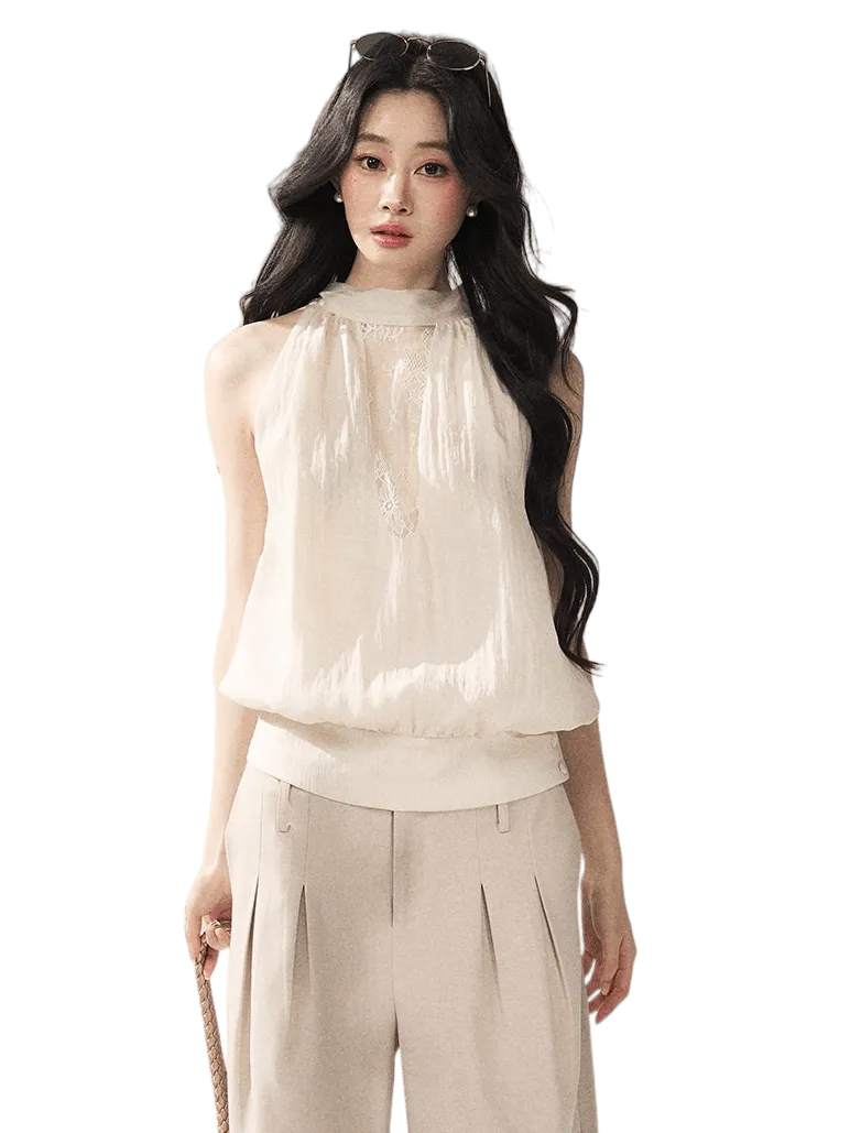 Halter Neck Minimalist Sleeveless Vest