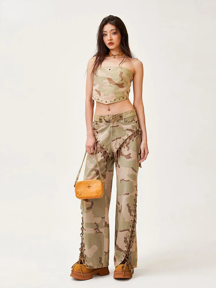 Ancient Myth Ink-splattered Drawstring Work Pants