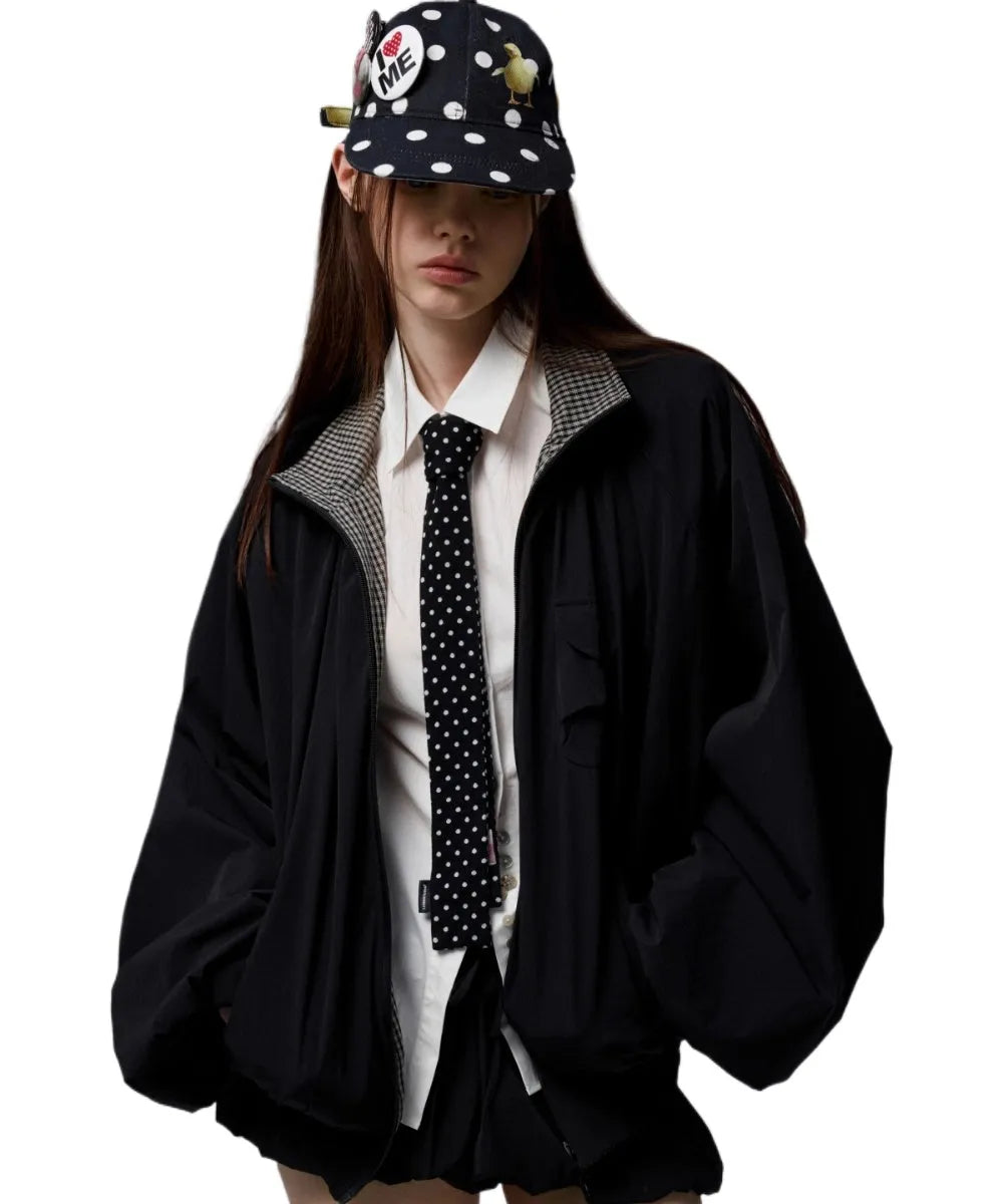 Check Panel Windbreaker Jackets & Skirt Set