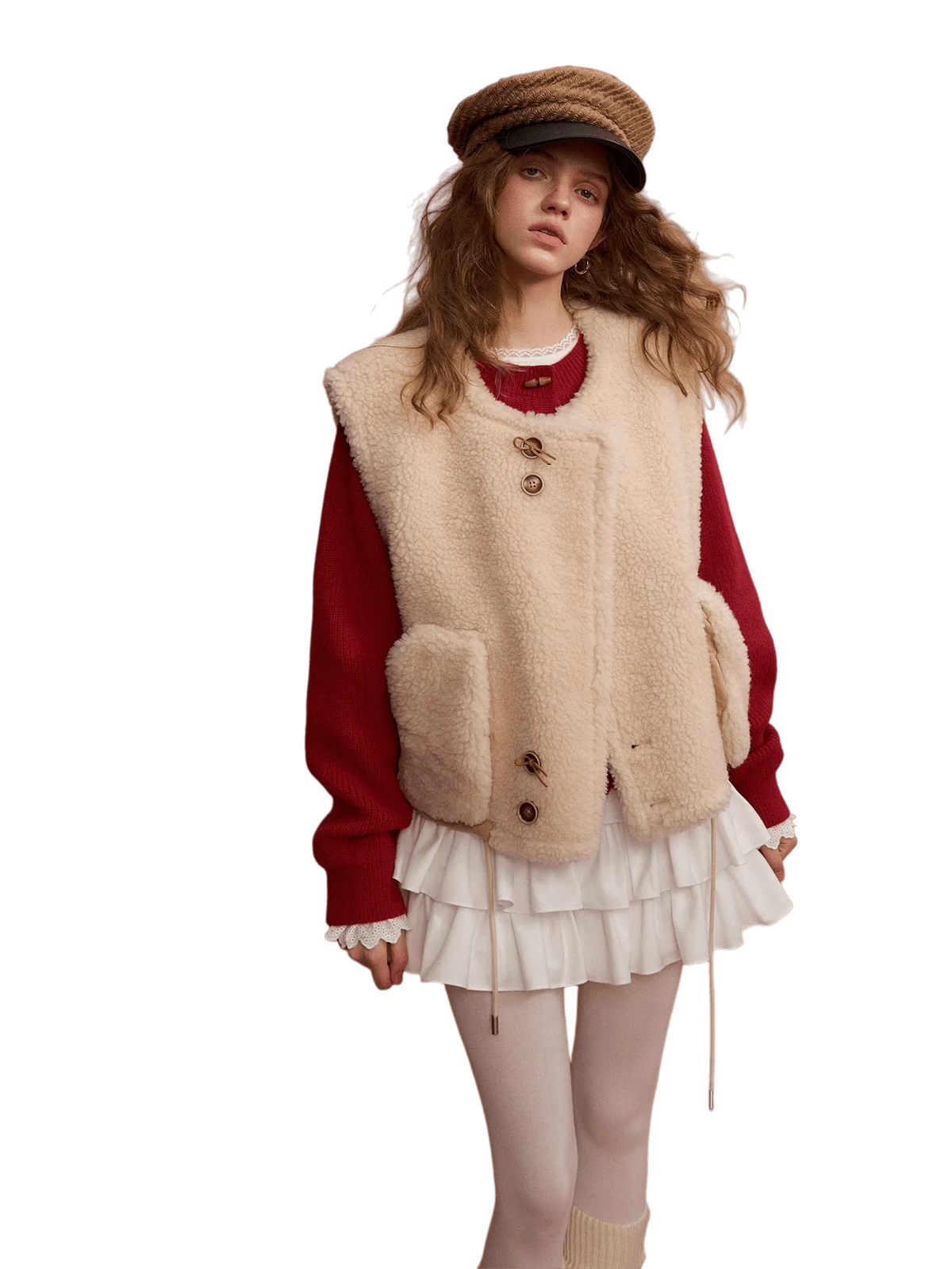 Reversible Fleece-Front Buttoned Vest