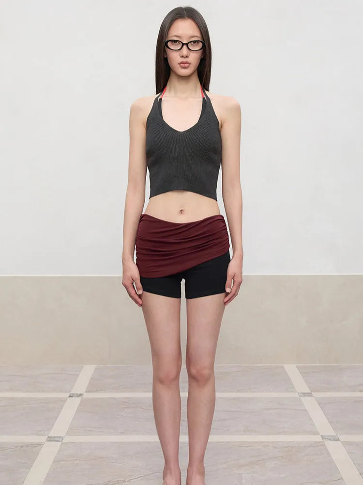 V-Neck Halter Layering Knit Vest