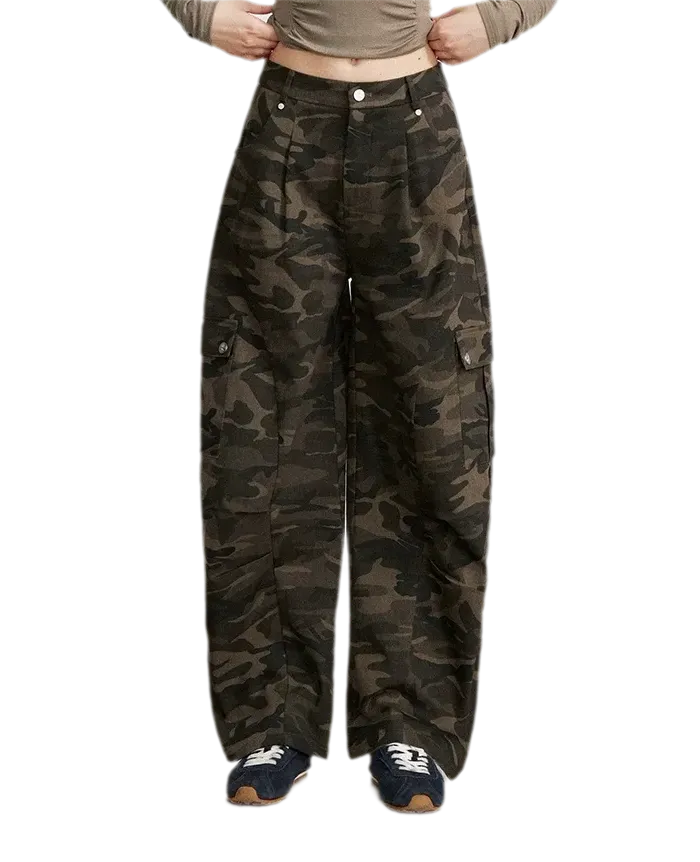 Vintage Curved-Leg Cargo Pants