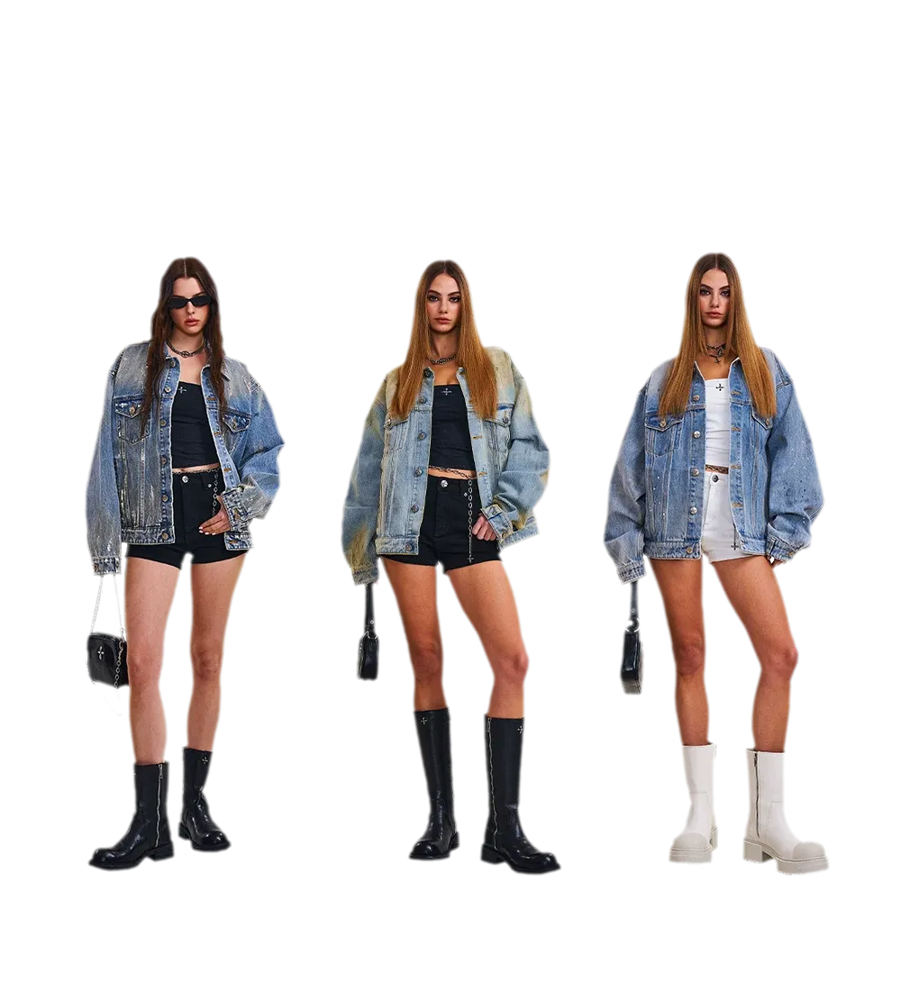 Cross Statue Denim Jacket