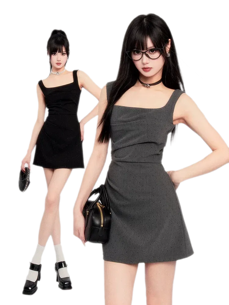 Structured Sparkle Asymmetric Mini Dress