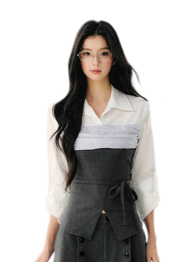 Layered Bustier Shirt