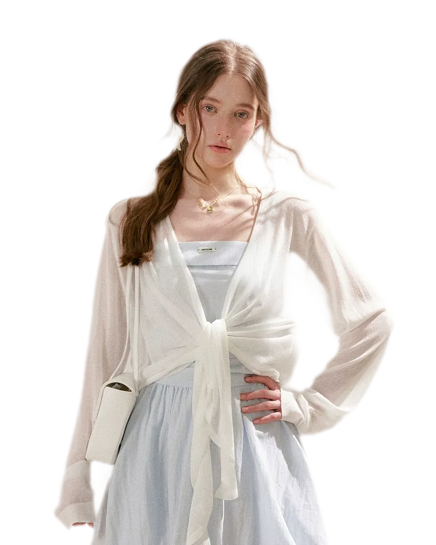 Airy Layered Short Knit Cardigan