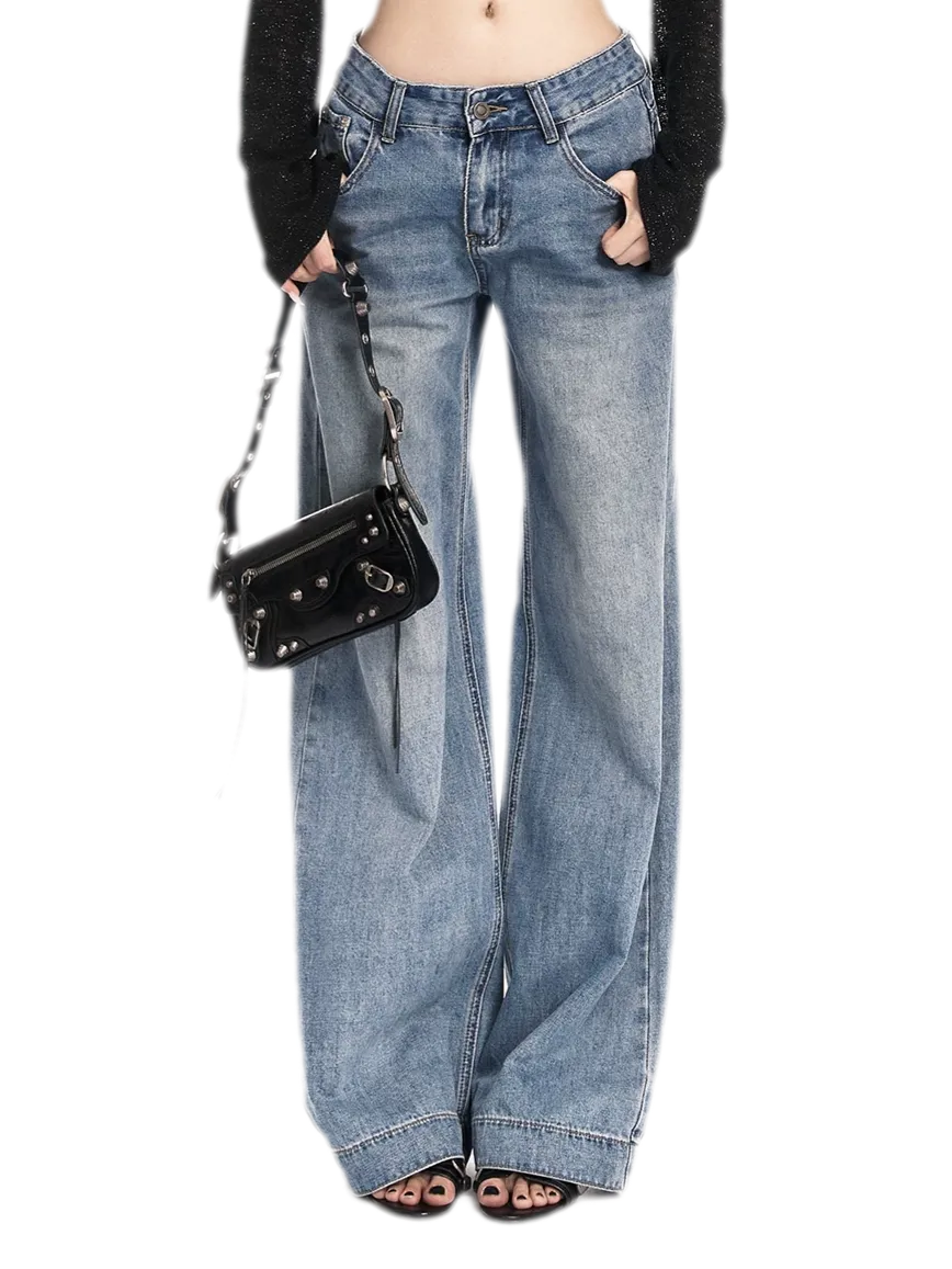 Vintage Wash Straight Jeans