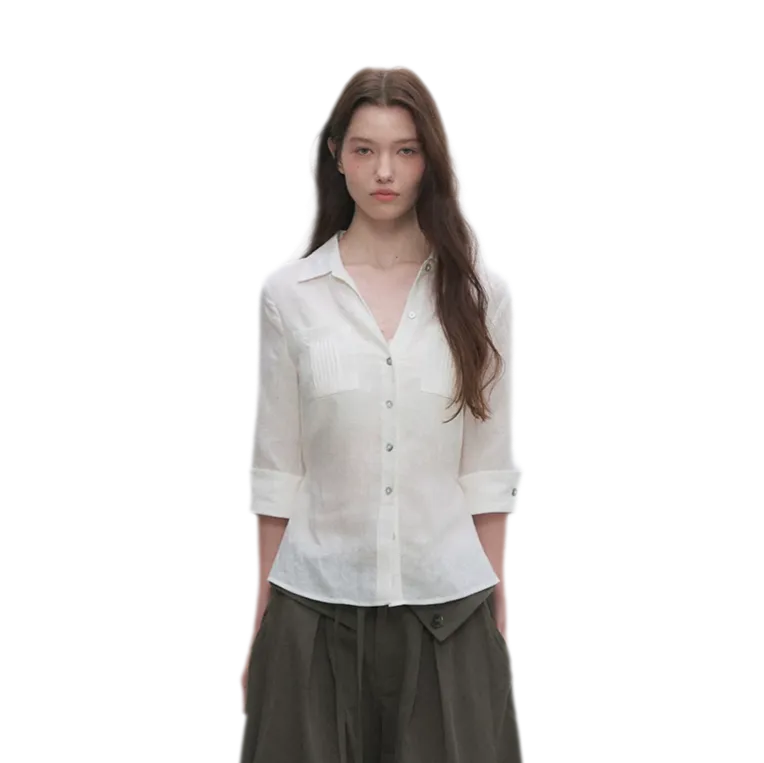 Tencel Linen Cinched Shirt