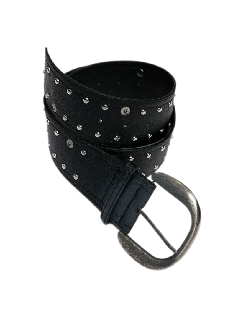 Distressed Studded PU Belt