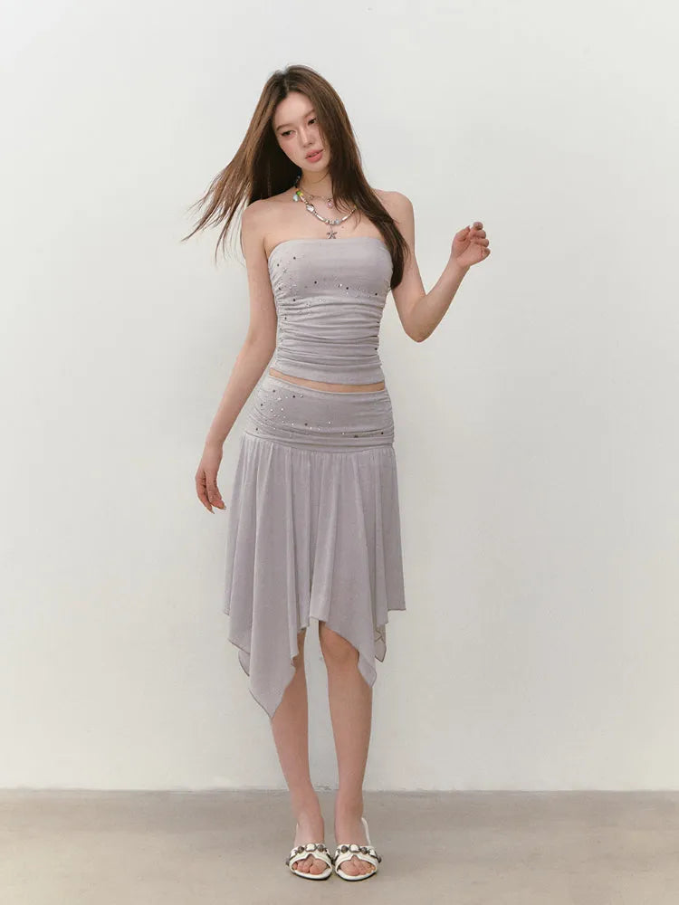 Star Beaded Ruffled Bandeau & Skirt Set