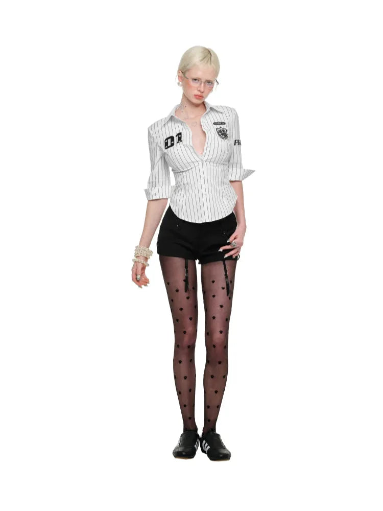 Black & White Striped Retro Shirt