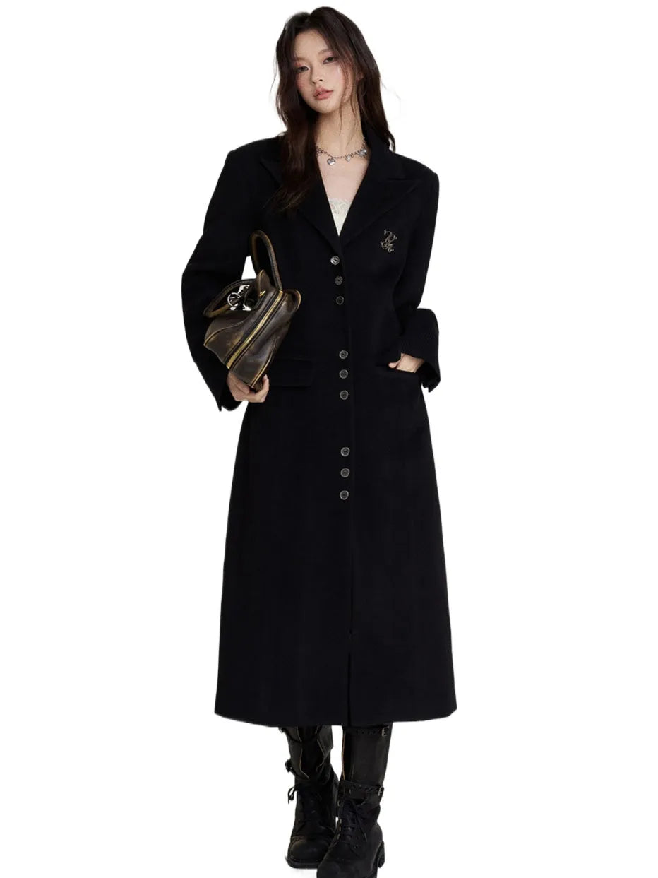 Long Woolen Blazer Coat