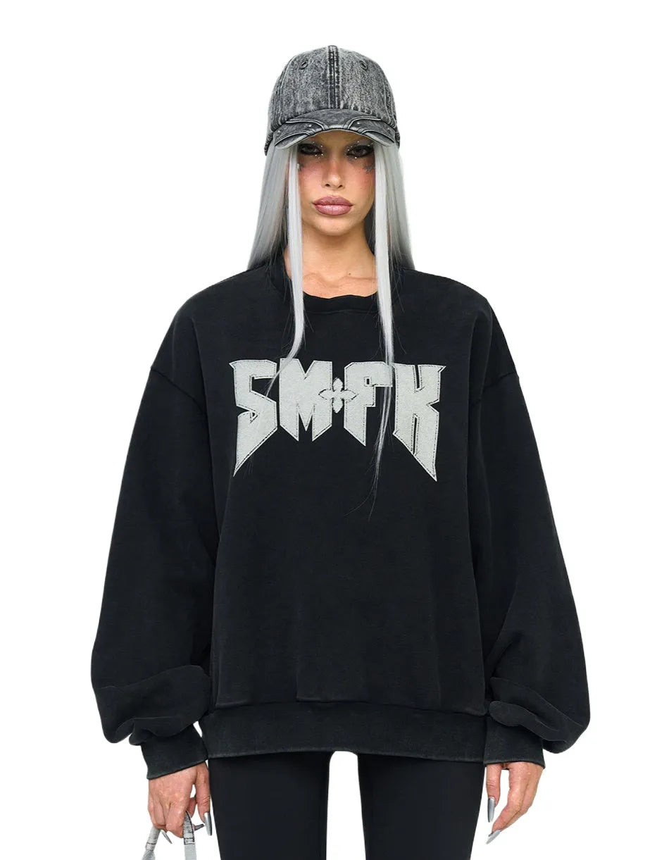 Black & White Rock Oversized Hoodie