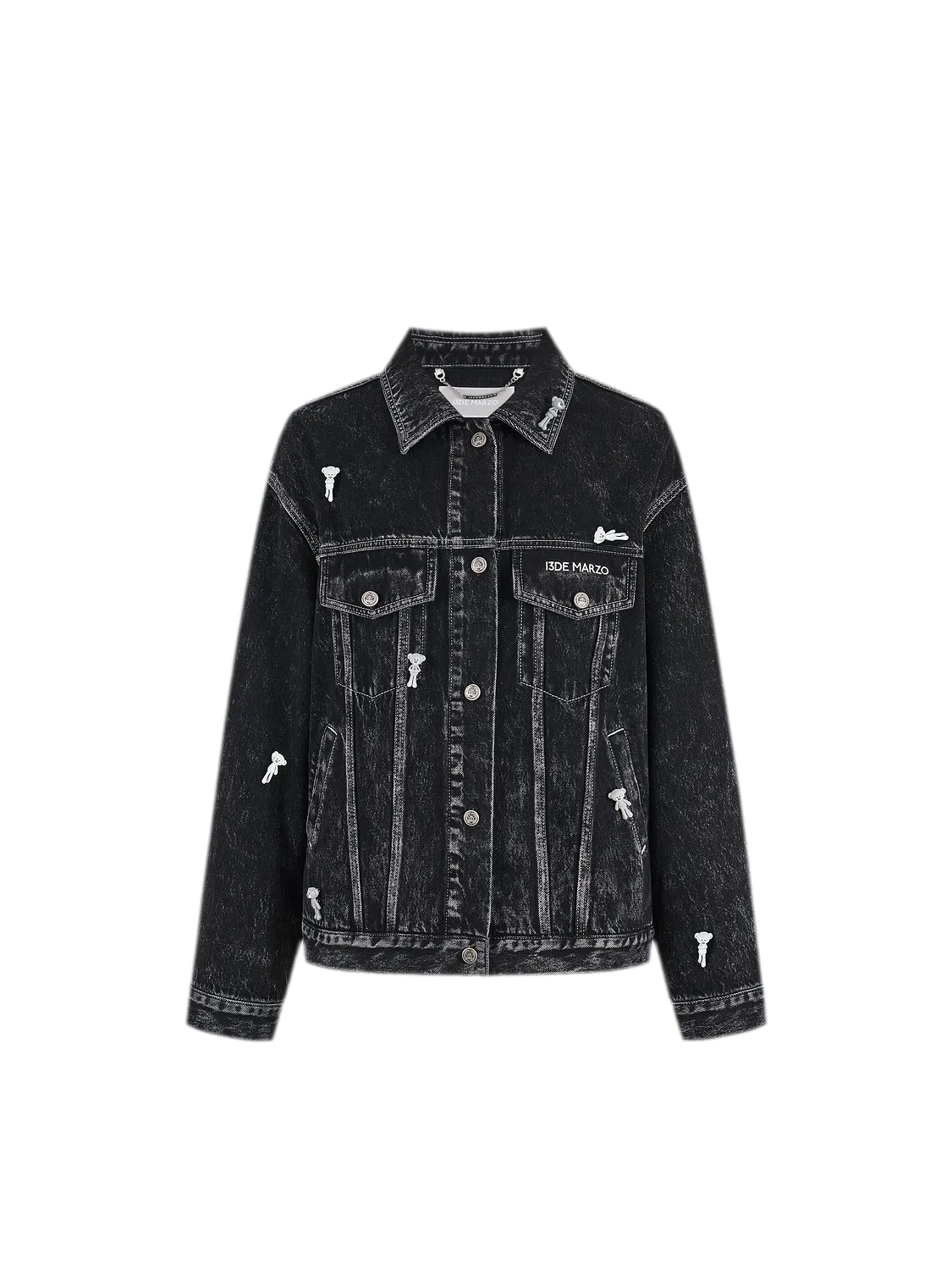 Flocked Bear Denim Jacket