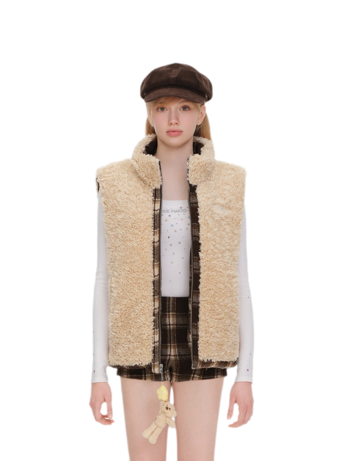 Vintage Plaid Reversible Down Vest