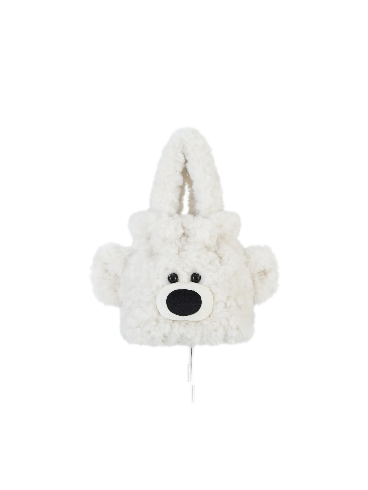 Plush Bear Face Drawstring Bag
