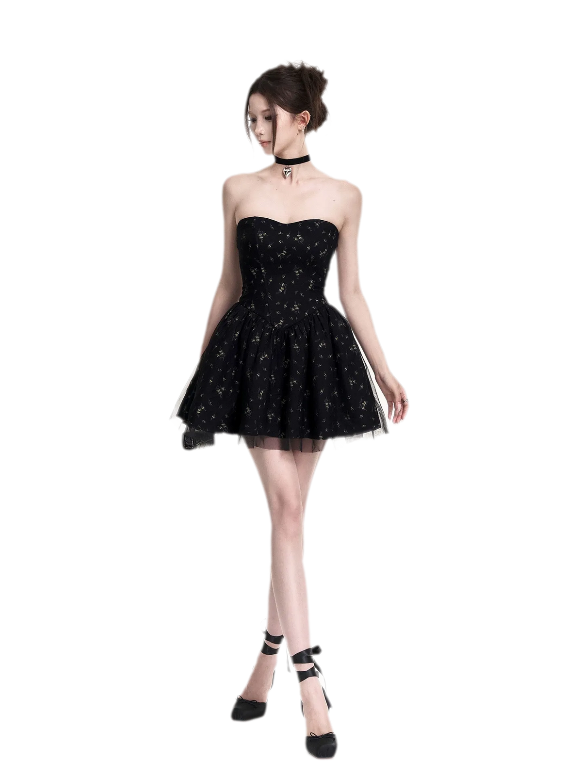 Romantic Floral Mesh Dress