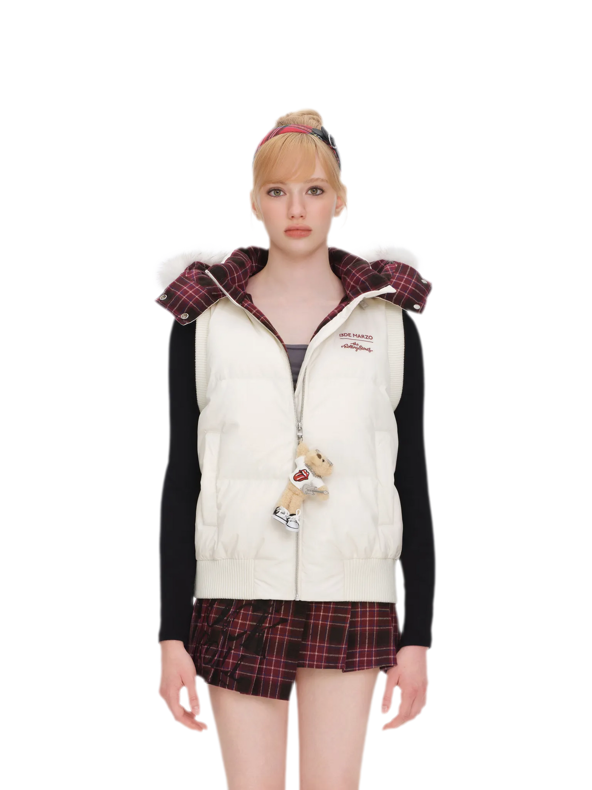 Plush Collar Quilted Down Vest