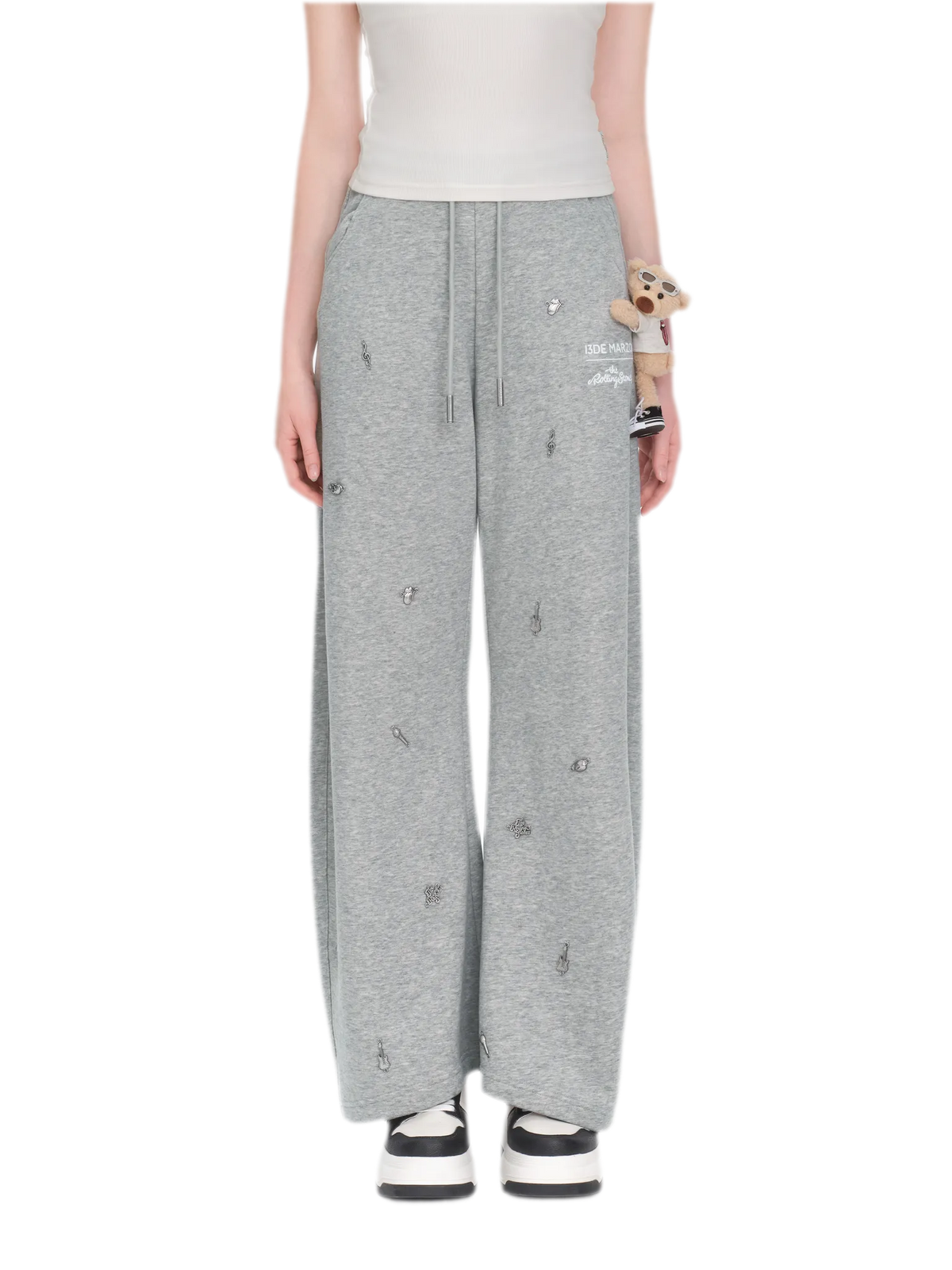 Metal Bear Embroidered Sweatpants