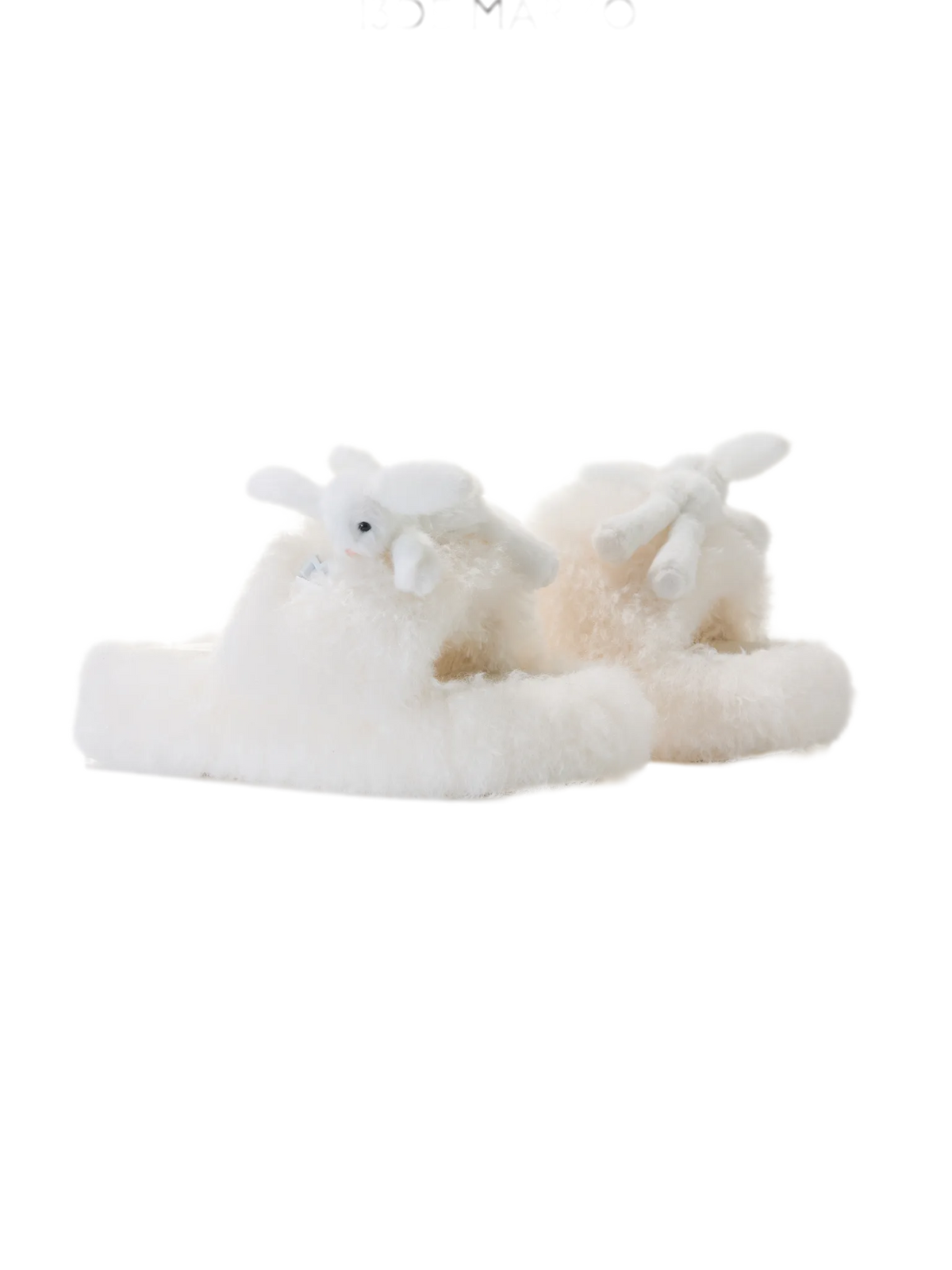 Furry Single-Strap Open-Toe Slippers