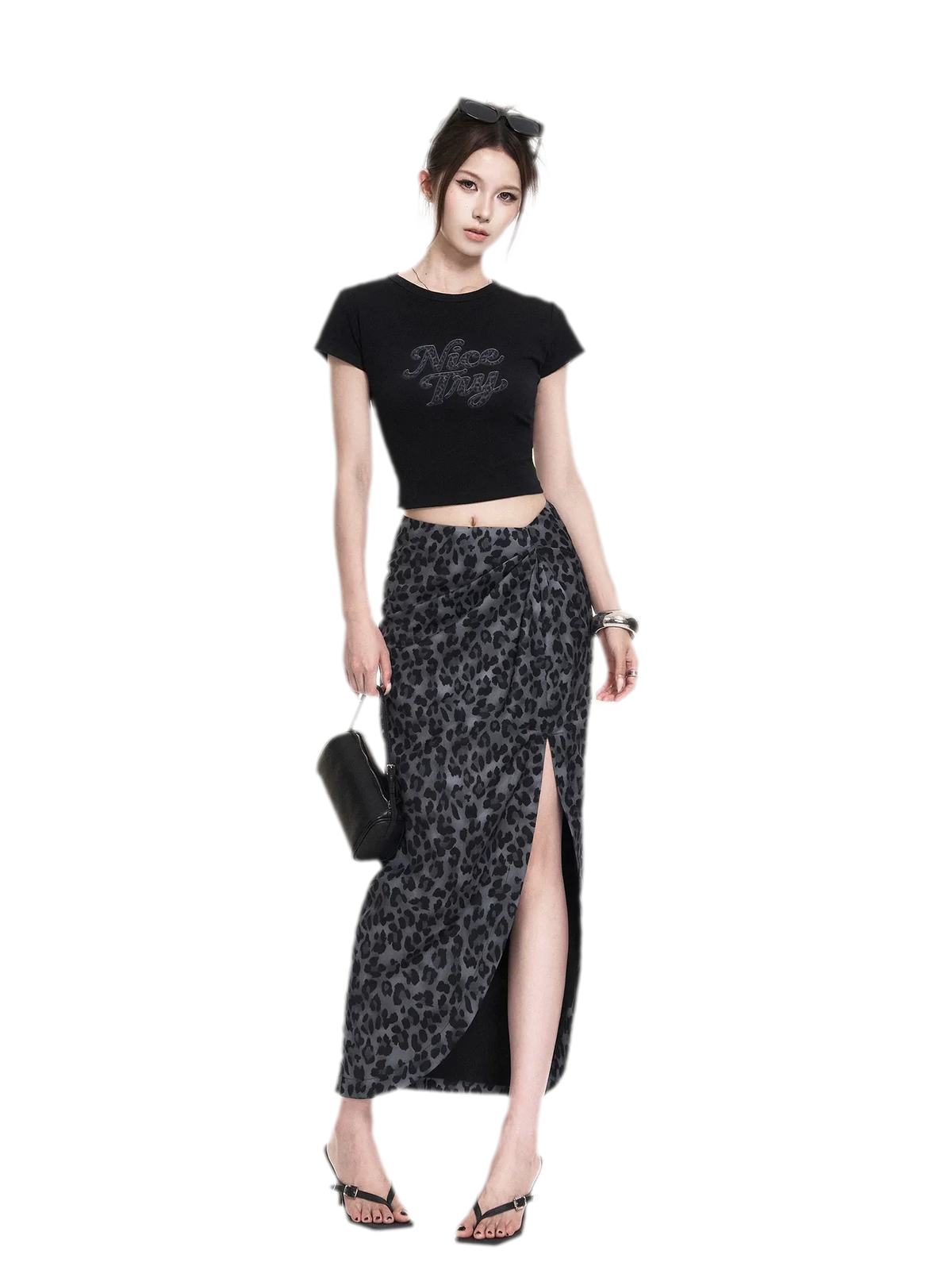 Leopard Tee Skirt Set