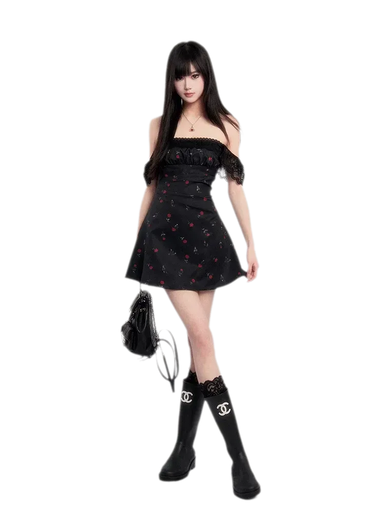 Lace Waisted Floral Dress