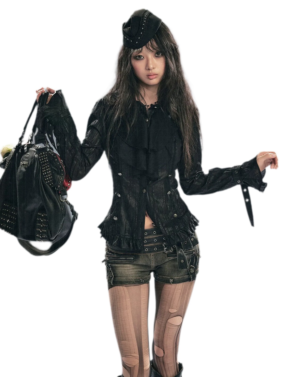 Gothic Ruffled Chiffon Shirt