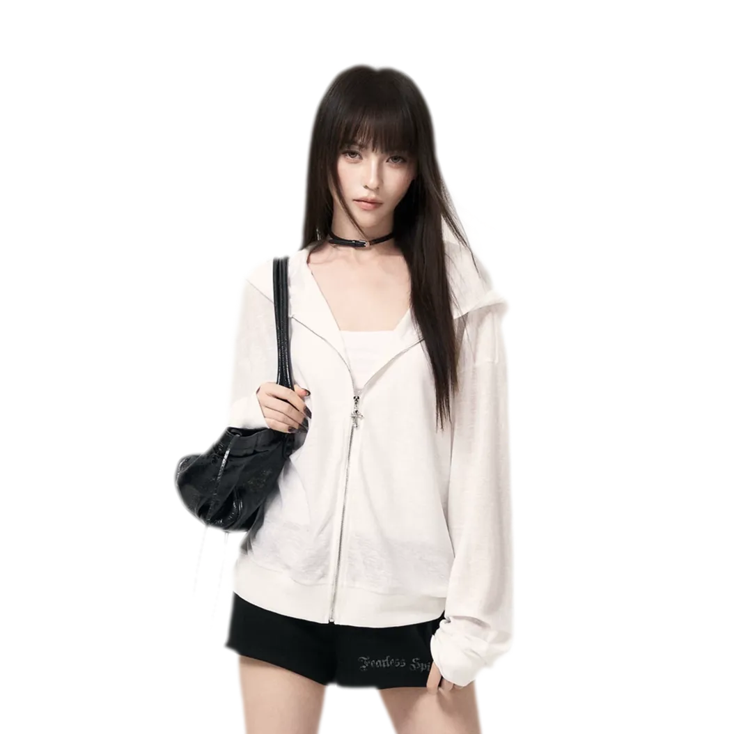 Angel-Wing Zip Hoodie Set