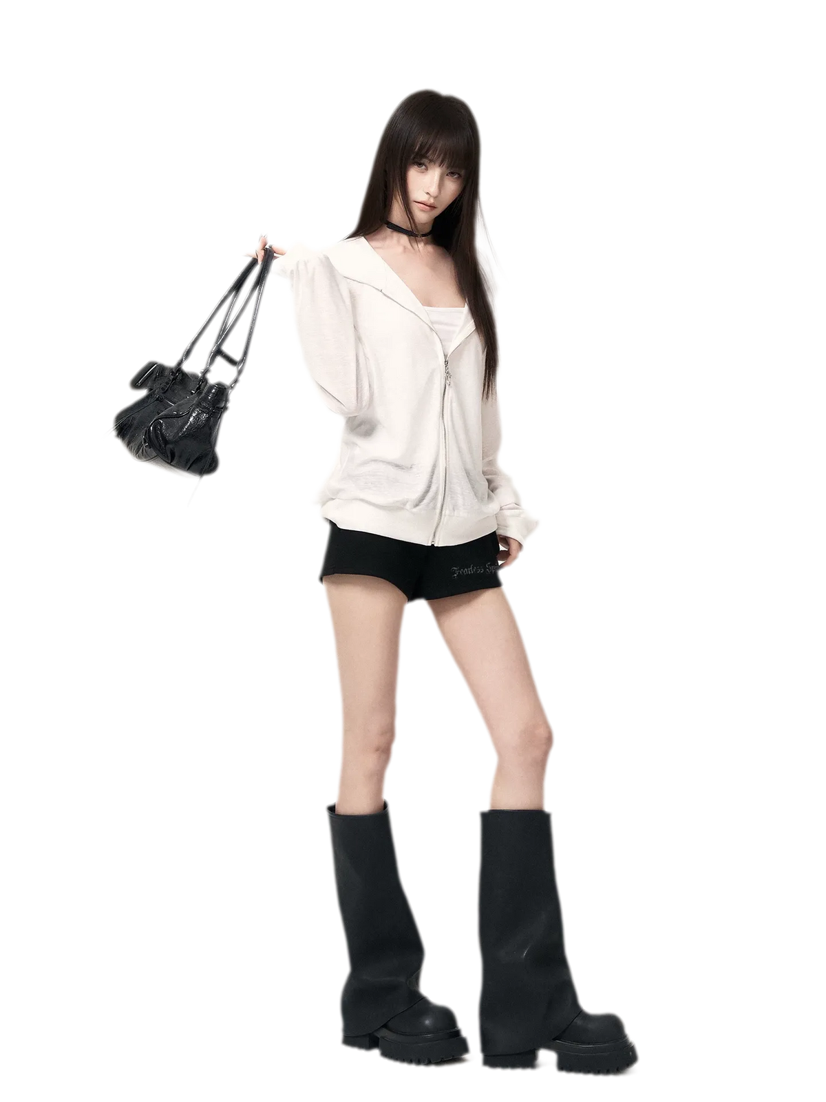 Angel-Wing Zip Hoodie Set