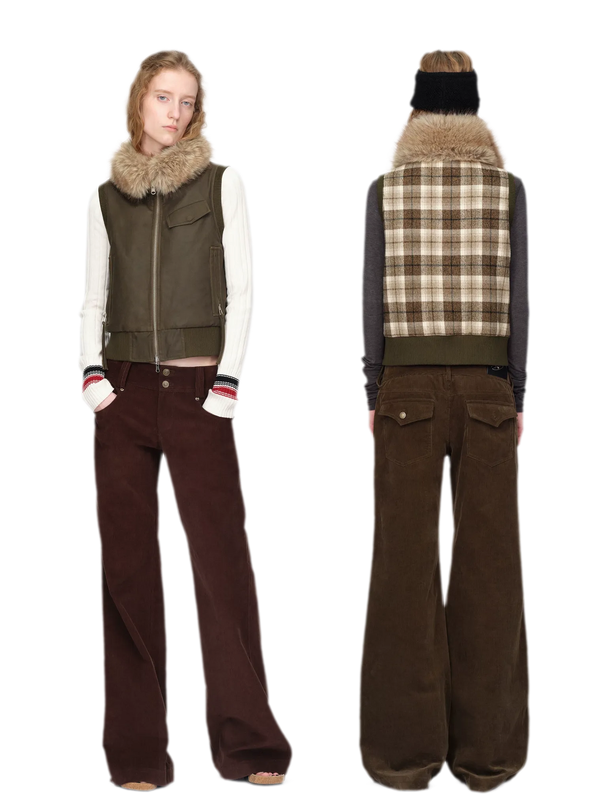 Plush Twill Reversible Vest