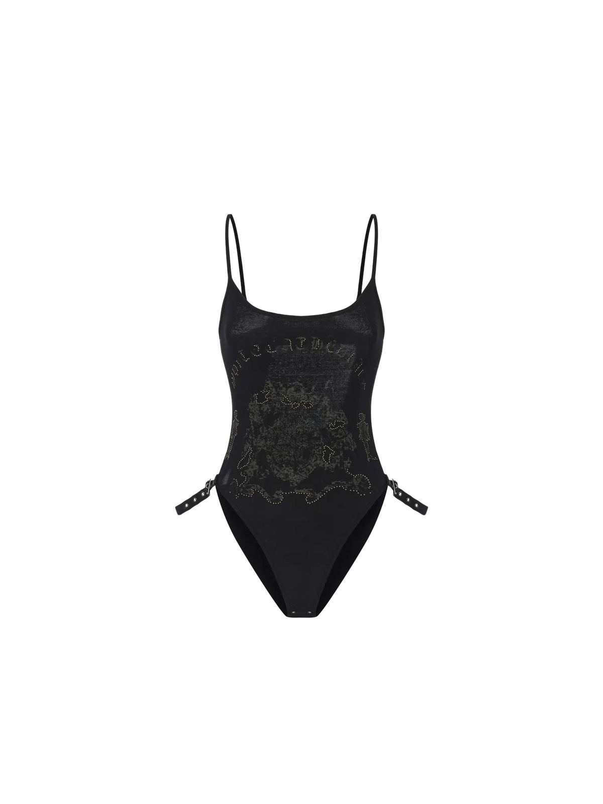 Gothic Print Waist-Exposed Vest