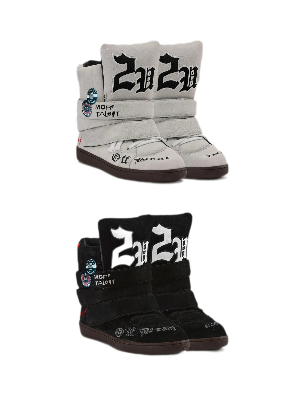 24ANS x UWA Embroidered Suede High-Top Sneakers