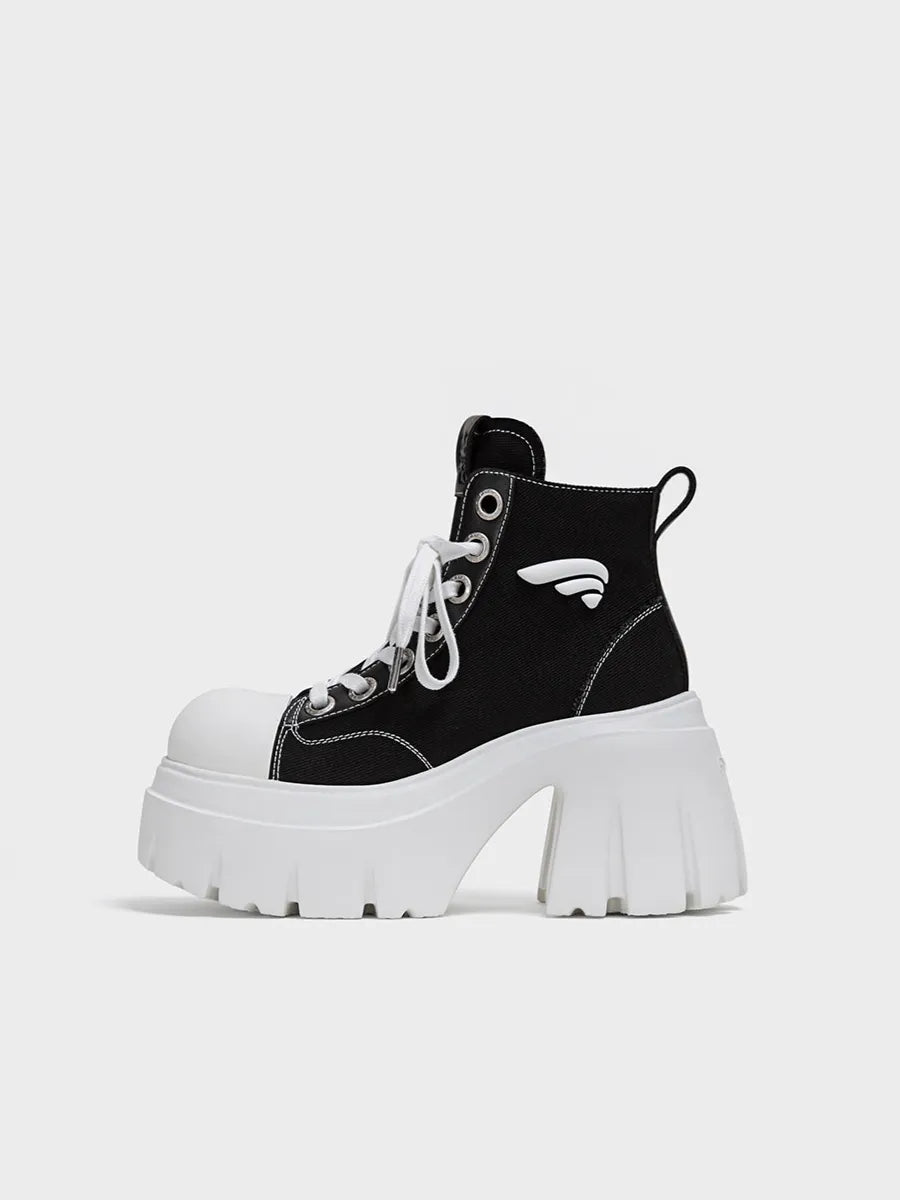Platform High-Top Canvas Shoes